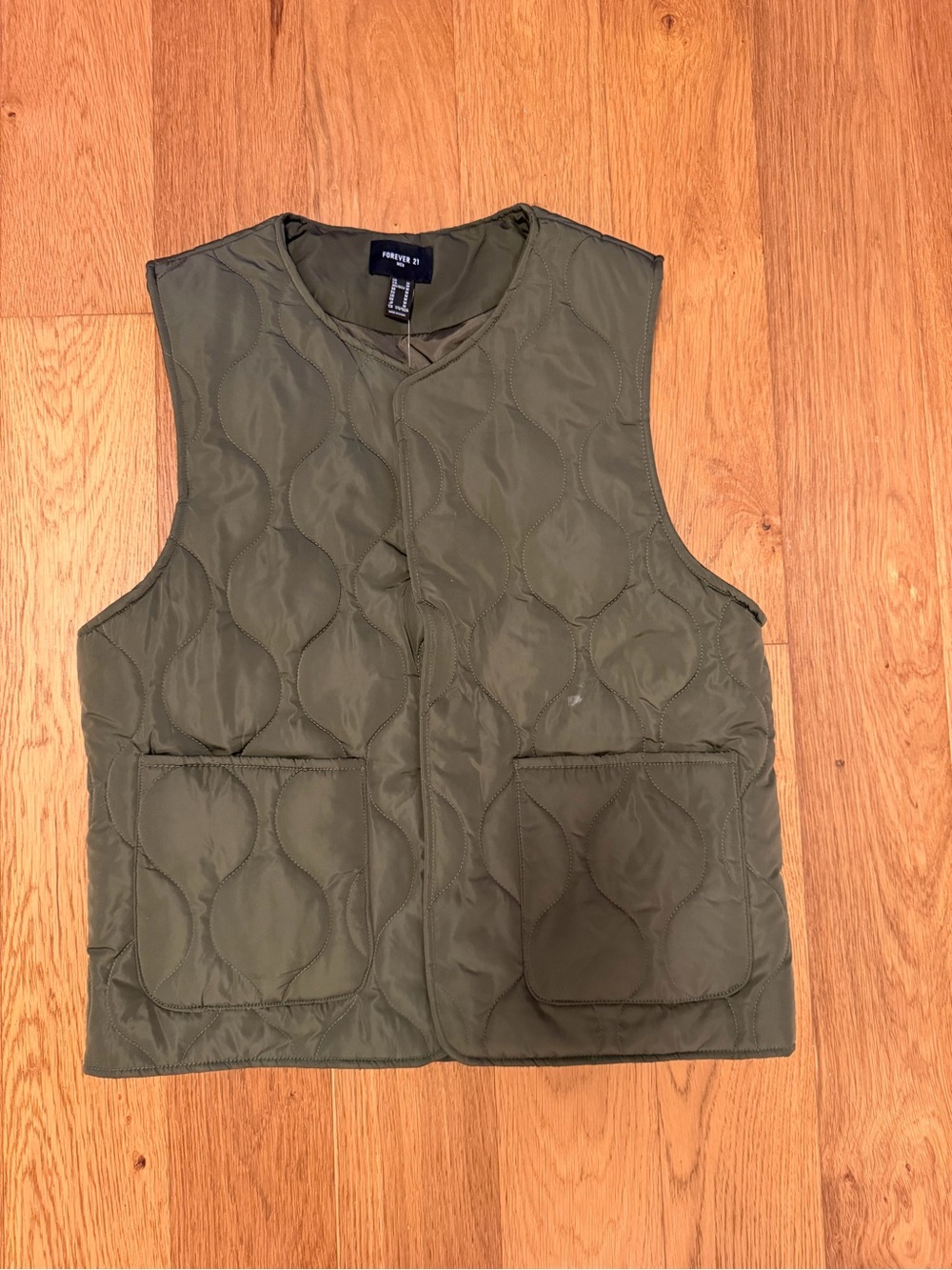 Forever 21 Olive Green Quilted Vest